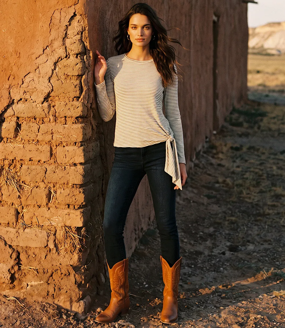 Stripe Long Sleeve Side-Tie Top sold by Karen Kane product image thumbnail 2
