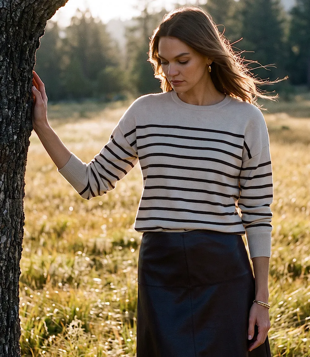 Stripe Crewneck Sweater sold by Karen Kane
