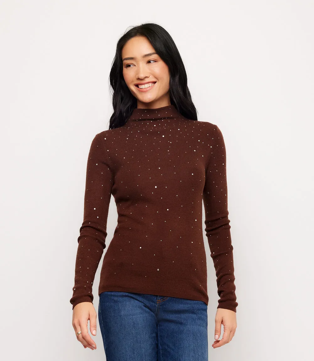 Rhinestone Mock Neck Sweater sold by Karen Kane product image thumbnail 4