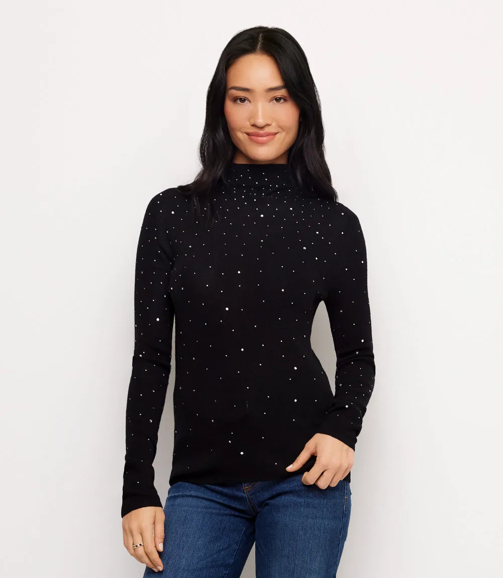 Rhinestone Mock Neck Sweater sold by Karen Kane product image thumbnail 2