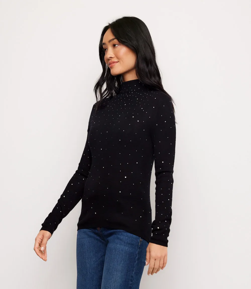 Rhinestone Mock Neck Sweater sold by Karen Kane product image thumbnail 3