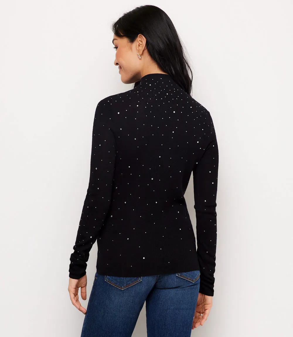 Rhinestone Mock Neck Sweater sold by Karen Kane product image thumbnail 4