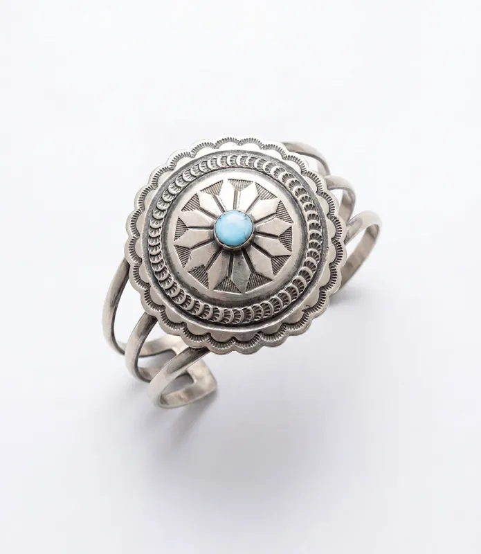 Sterling Silver Golden Hill Turquoise Bracelet made by Karen Kane