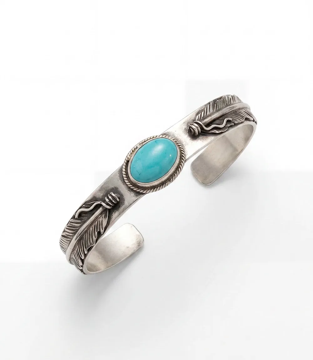 Feather Embellished Turquoise Cuff Bracelet sold by Karen Kane product image thumbnail 3