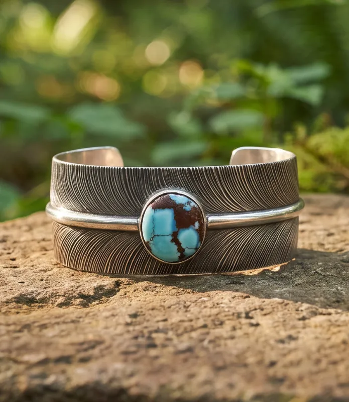 Golden Hill Feather Cuff Bracelet made by Karen Kane