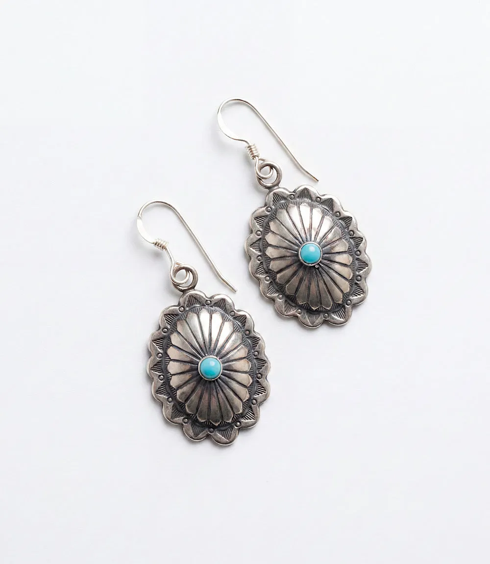 Sterling Silver Turquoise Concho Earrings sold by Karen Kane product image thumbnail 2