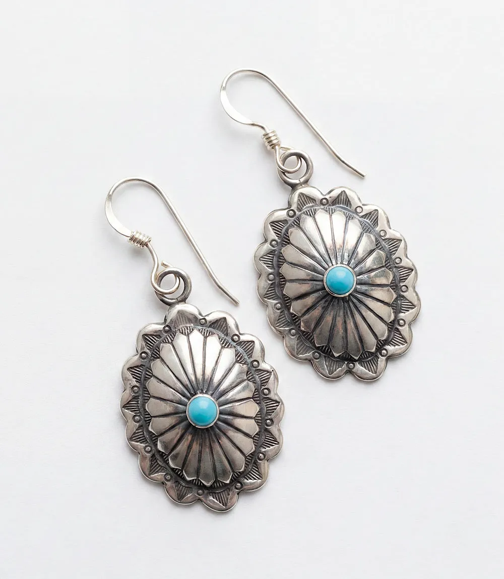 Sterling Silver Turquoise Concho Earrings sold by Karen Kane product image thumbnail 4