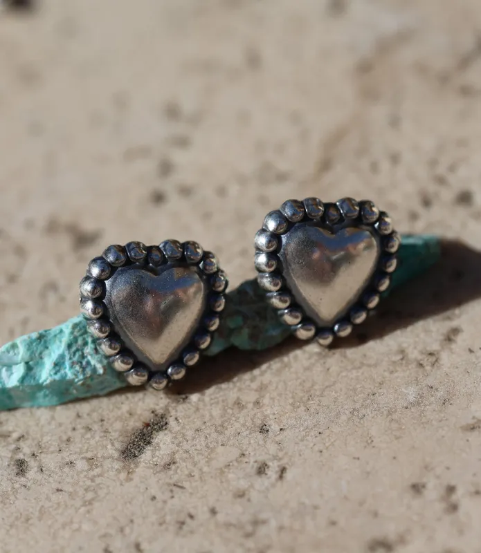 Sterling Silver Heart Earrings made by Karen Kane