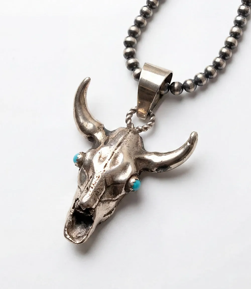 Sterling Silver Turquoise Bull Skull Necklace sold by Karen Kane product image thumbnail 5