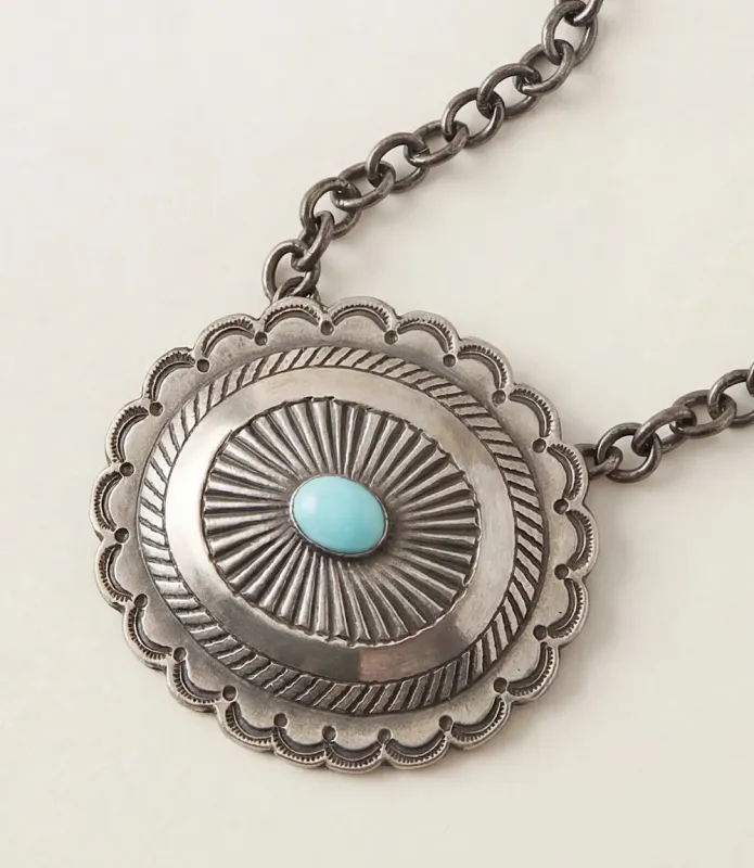 Embellished Sterling Silver Turquoise Necklace made by Karen Kane