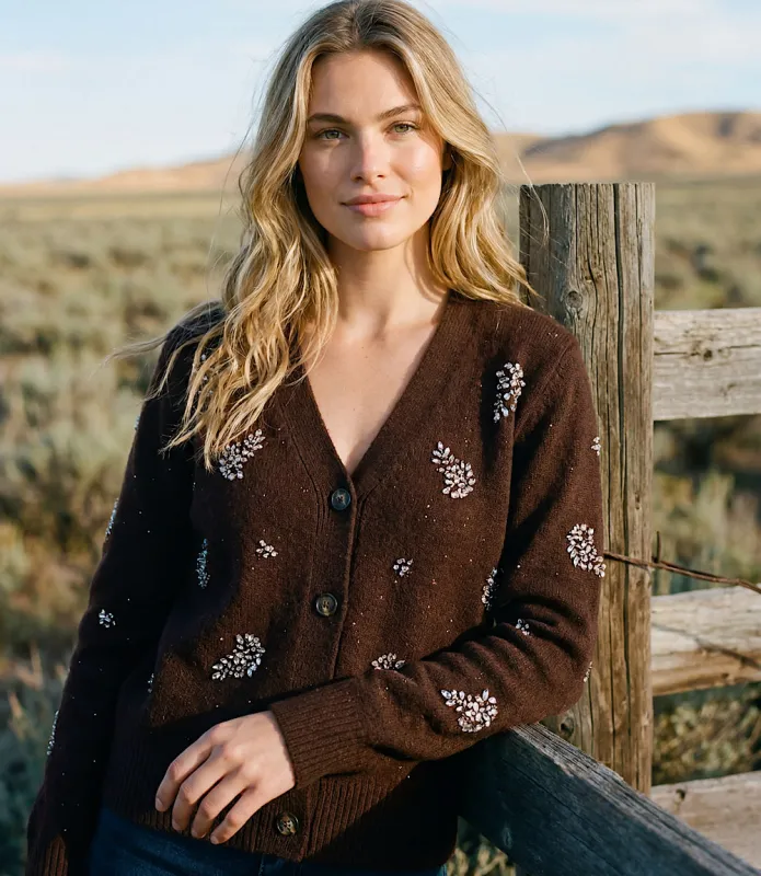 Rhinestone Cardigan Sweater made by Karen Kane