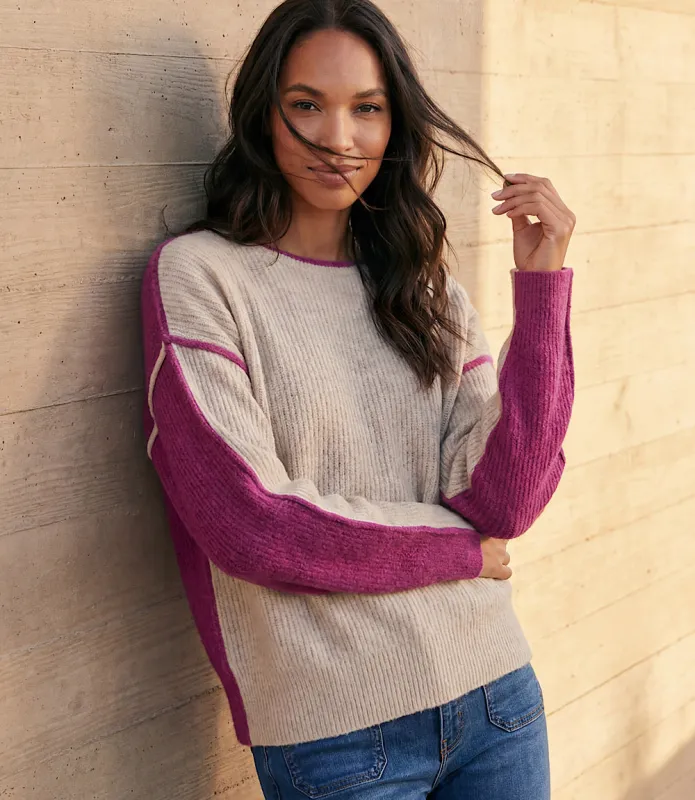Colorblock Crewneck Sweater made by Karen Kane