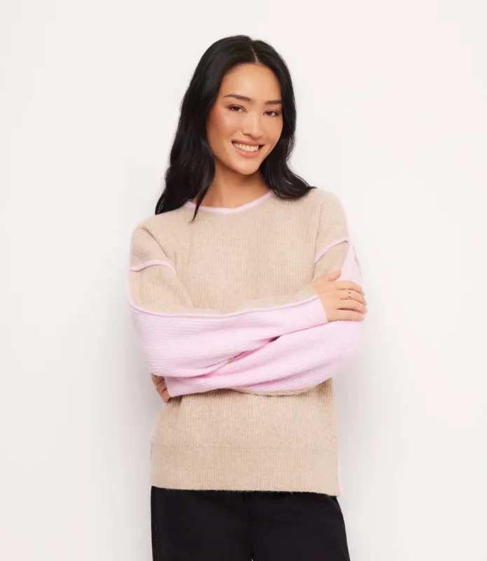 Colorblock Crewneck Sweater made by Karen Kane
