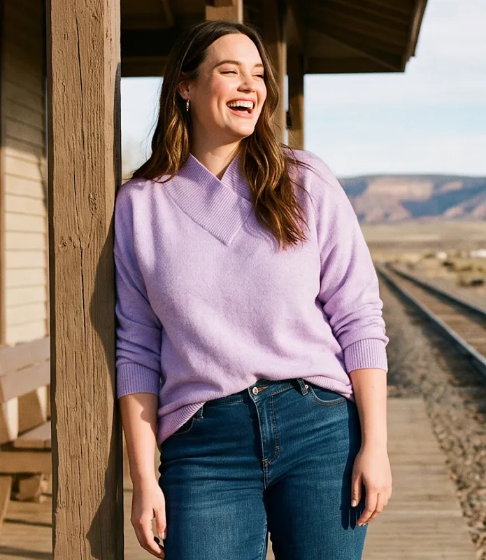Plus Size Shawl Collar Sweater made by Karen Kane