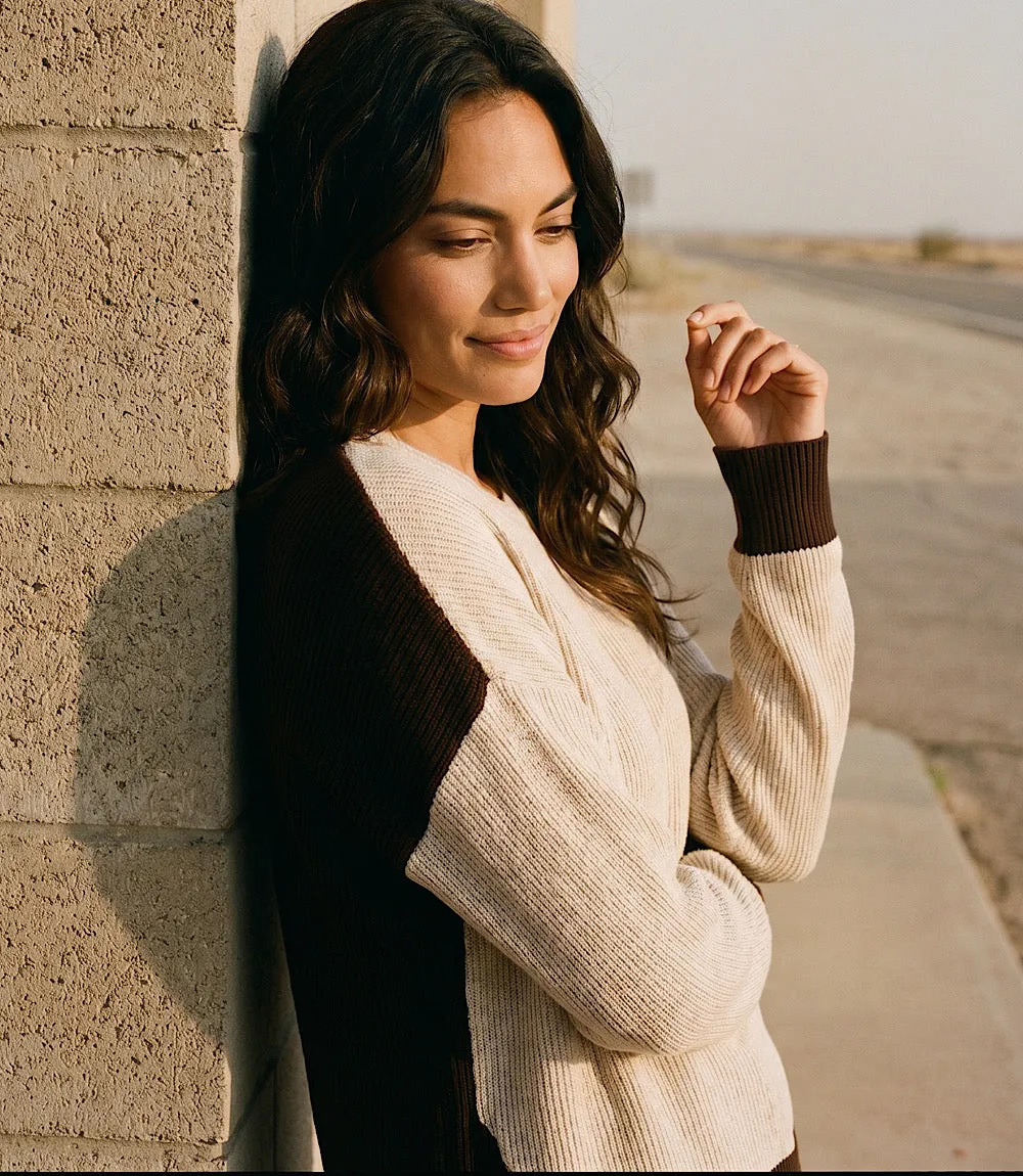 Ribbed Long Sleeve Colorblock Crewneck Top sold by Karen Kane product image thumbnail 3