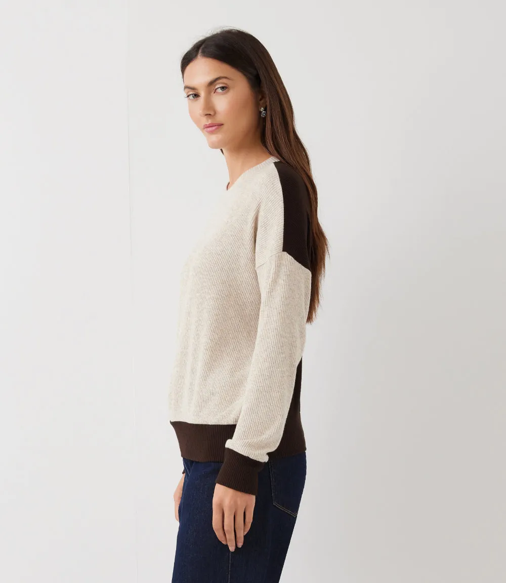 Ribbed Long Sleeve Colorblock Crewneck Top sold by Karen Kane product image thumbnail 5