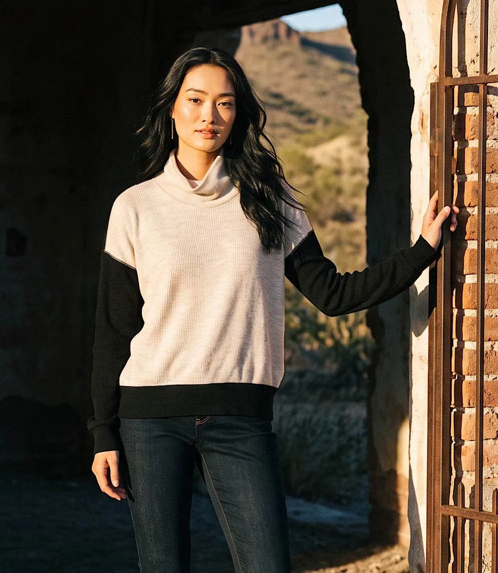 Ribbed Long Sleeve Colorblock Turtleneck Top sold by Karen Kane product image thumbnail 5