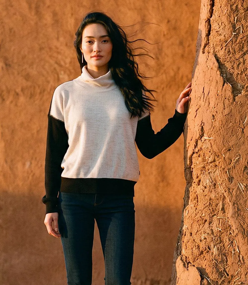 Ribbed Long Sleeve Colorblock Turtleneck Top sold by Karen Kane product image thumbnail 3