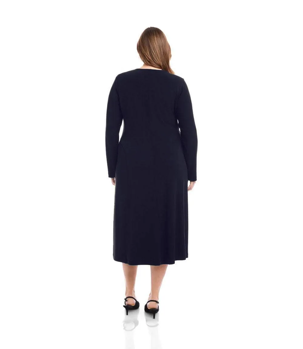 Plus Size Kate V-Neck Midi Travel Jersey Dress sold by Karen Kane product image thumbnail 5