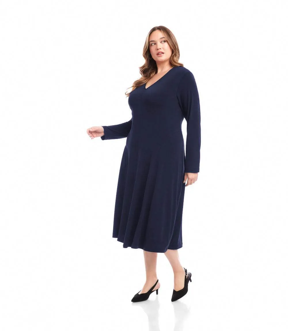 Plus Size Kate V-Neck Midi Travel Jersey Dress sold by Karen Kane product image thumbnail 4