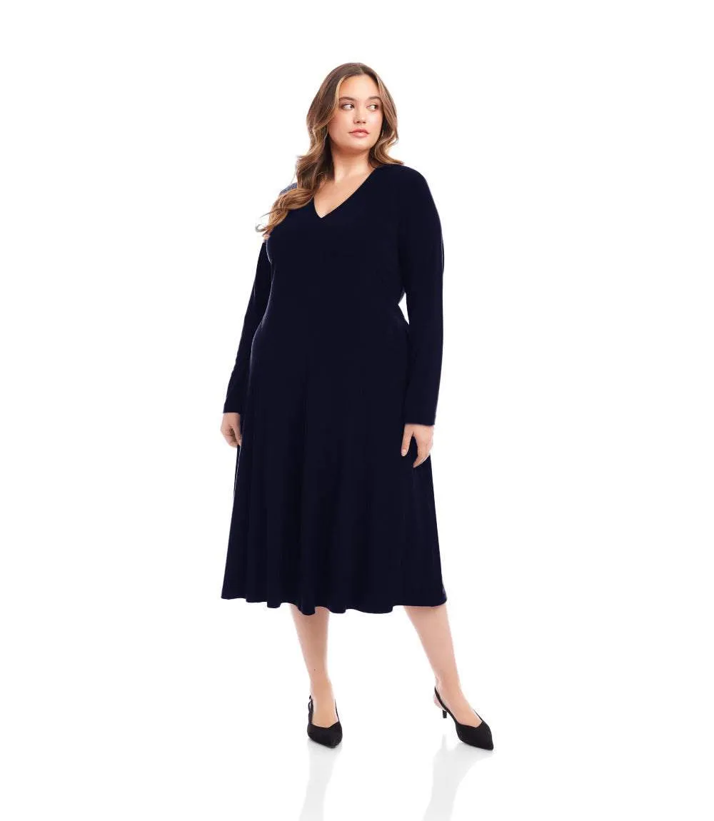 Plus Size Kate V-Neck Midi Travel Jersey Dress sold by Karen Kane product image thumbnail 2