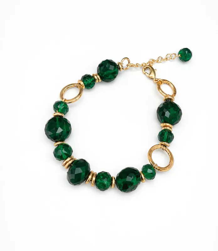 Beaded Emerald Bracelet made by Karen Kane