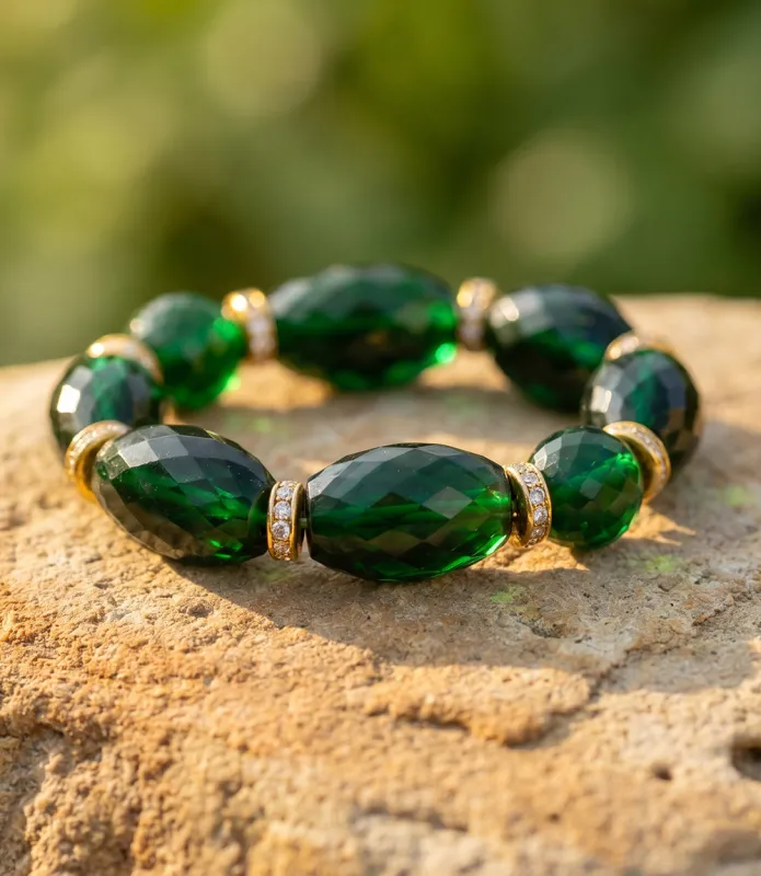 Emerald Link Bracelet made by Karen Kane