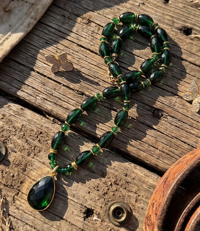 Emerald Statement Necklace made by Karen Kane