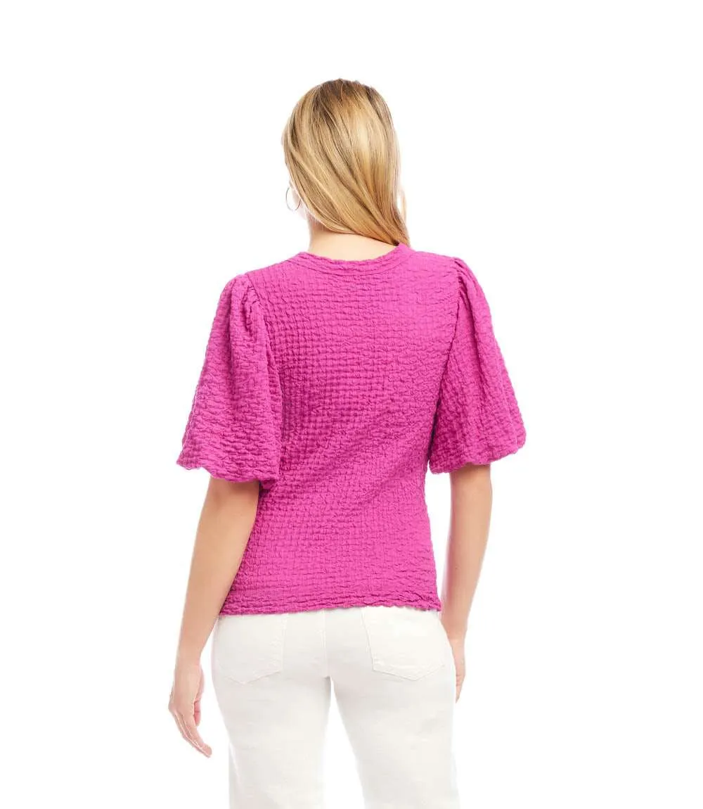 Petite Size Puff Sleeve Textured Top sold by Karen Kane product image thumbnail 3