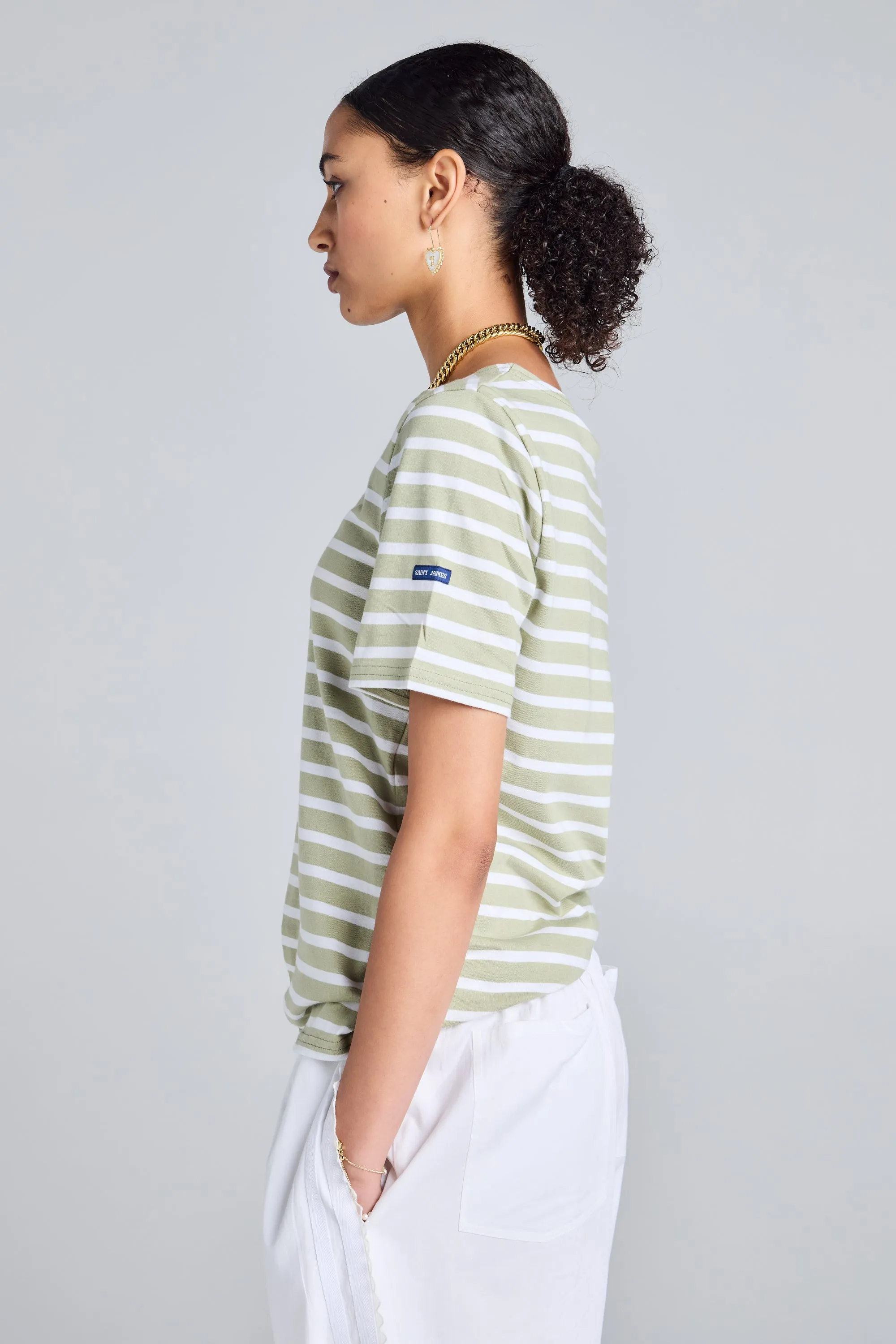 Levant Moderne Short Sleeve Striped Sailor Shirt Amandier/Neige sold by Karen Walker product image thumbnail 2