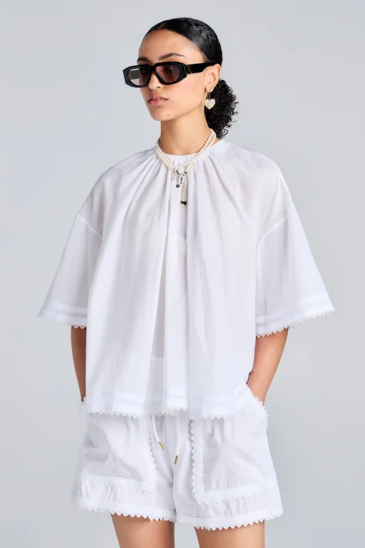 Field Blouse White made by Karen Walker