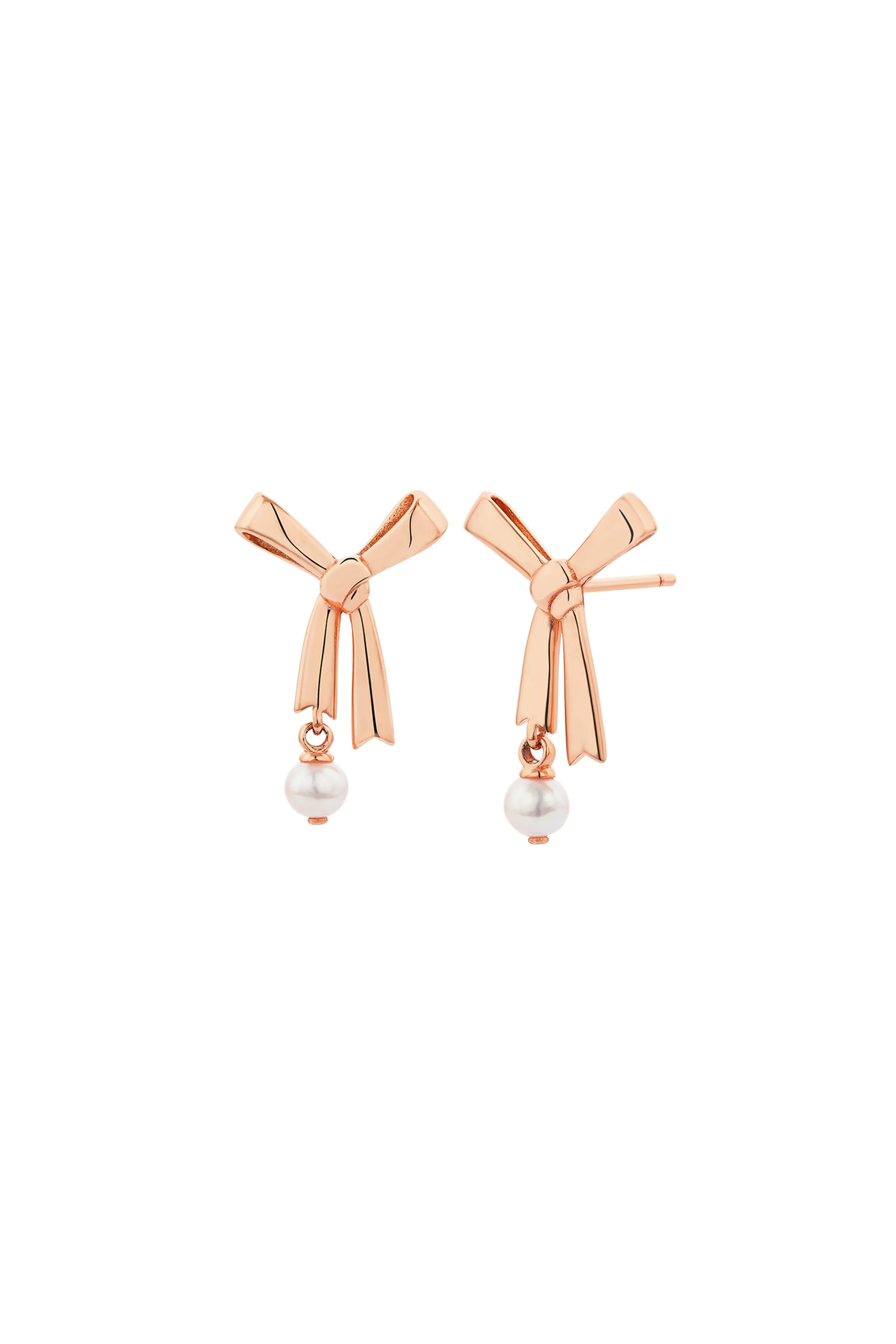Pearl Bow Studs Rose Gold sold by Karen Walker