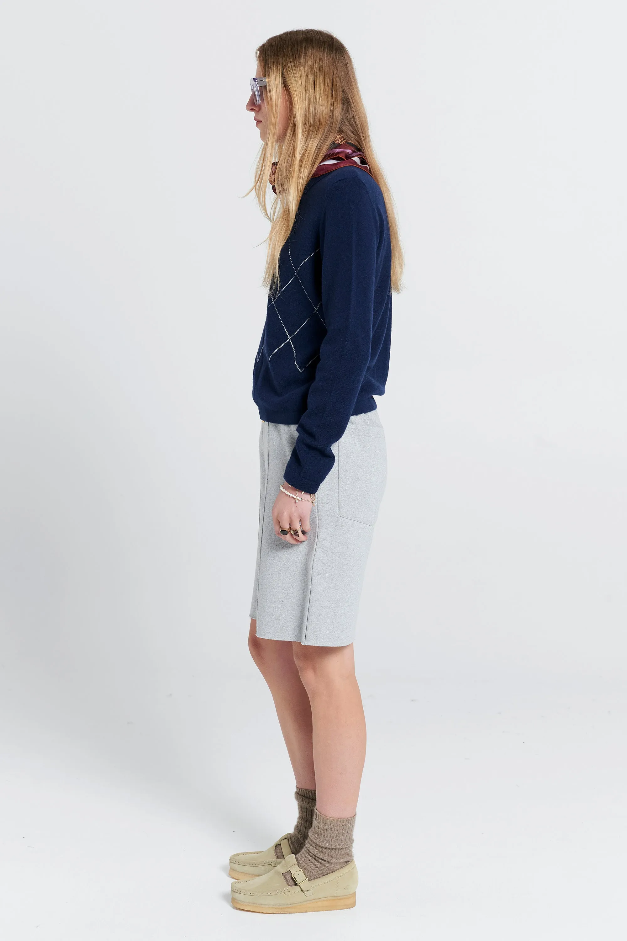 Pin Tuck Track Shorts Grey Marle sold by Karen Walker product image thumbnail 2