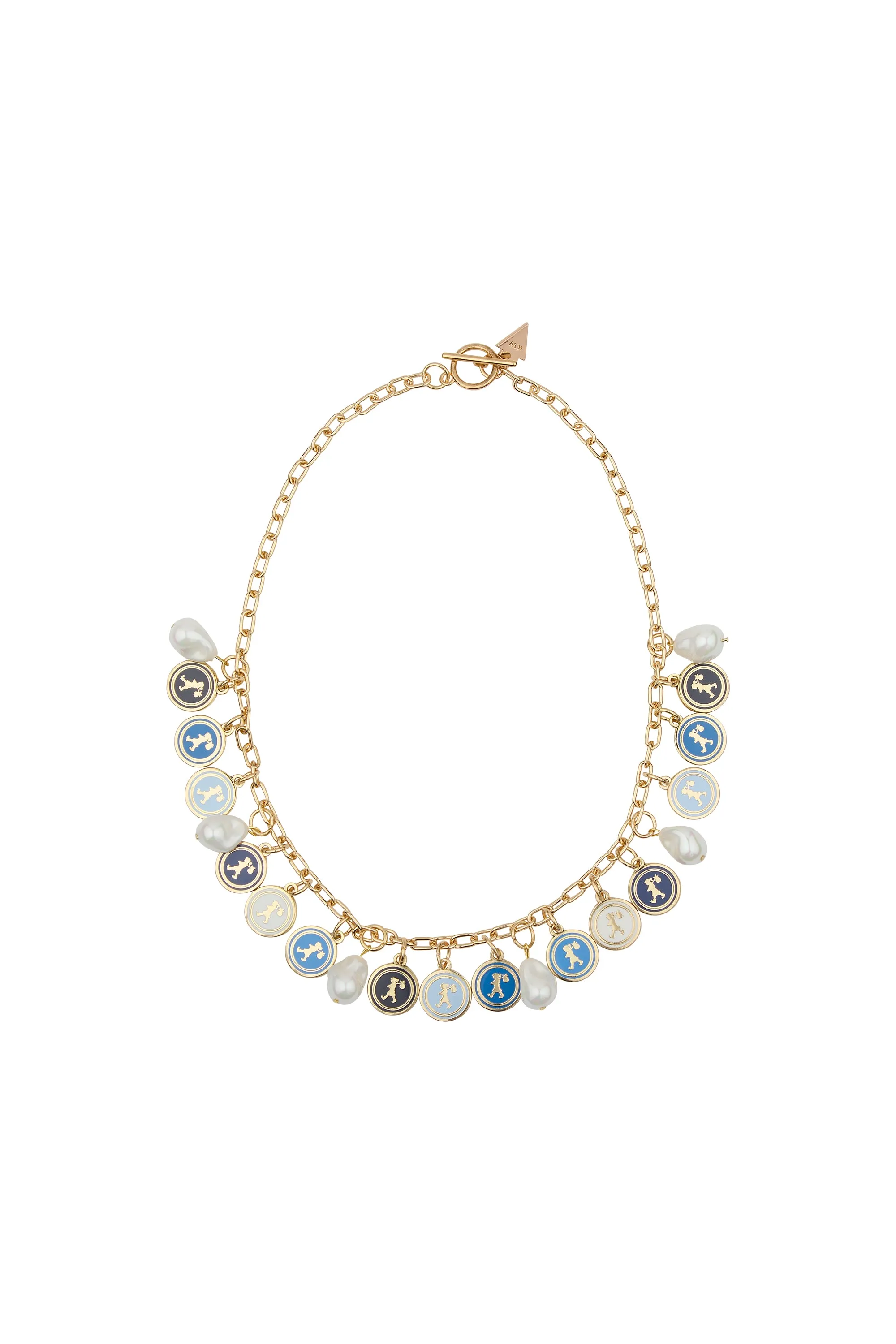 Runaway Coins Necklace Gold/Blue Multi sold by Karen Walker