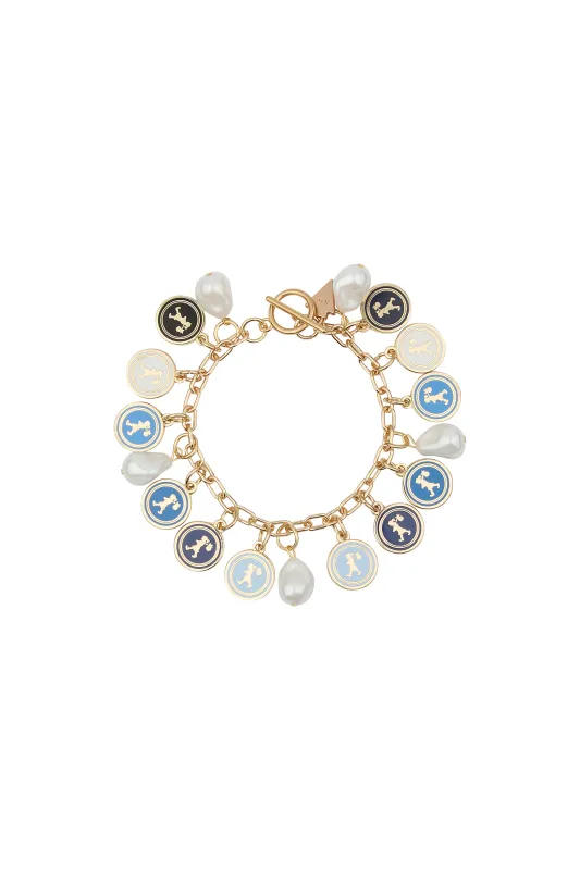 Runaway Coins Bracelet Gold/Blue Multi sold by Karen Walker