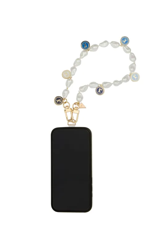 Runaway Beaded Phone Charm Pearl/Blue Multi sold by Karen Walker