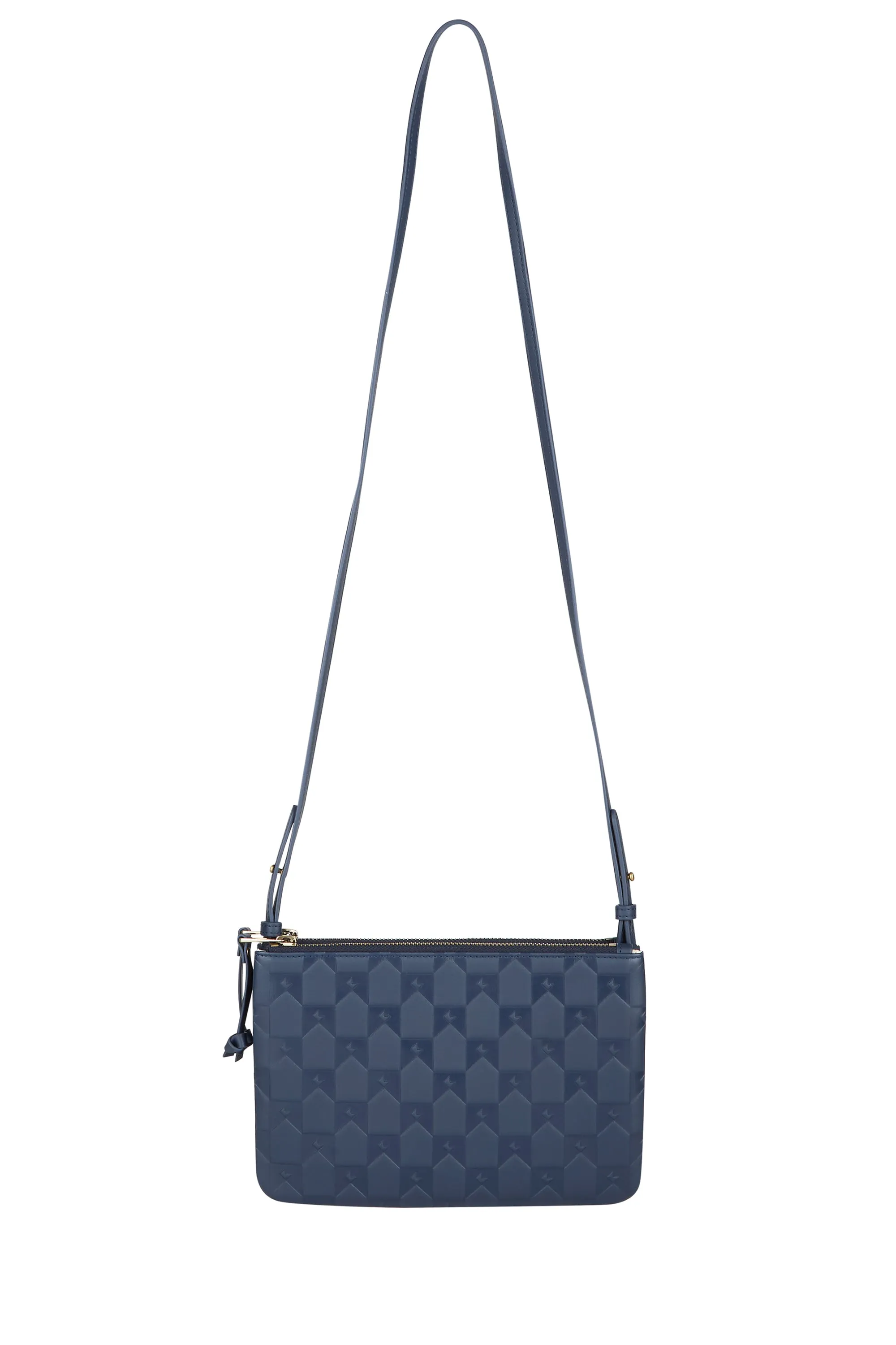 Monogram Double Zip Pouch Nappa Leather Navy sold by Karen Walker