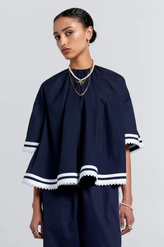 Field Blouse Navy made by Karen Walker