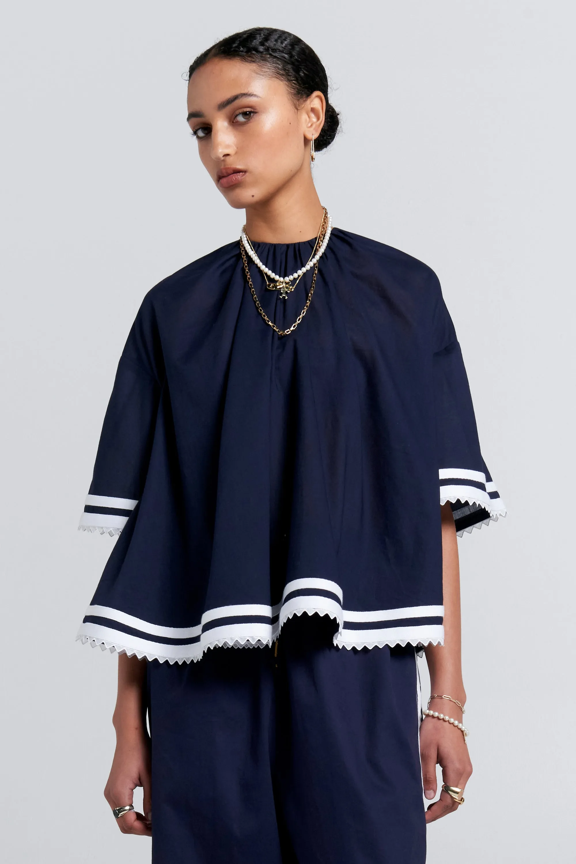 Field Blouse Navy sold by Karen Walker