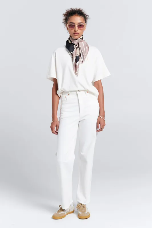 Ribcage Straight Ankle Jeans Cloud Over White sold by Karen Walker