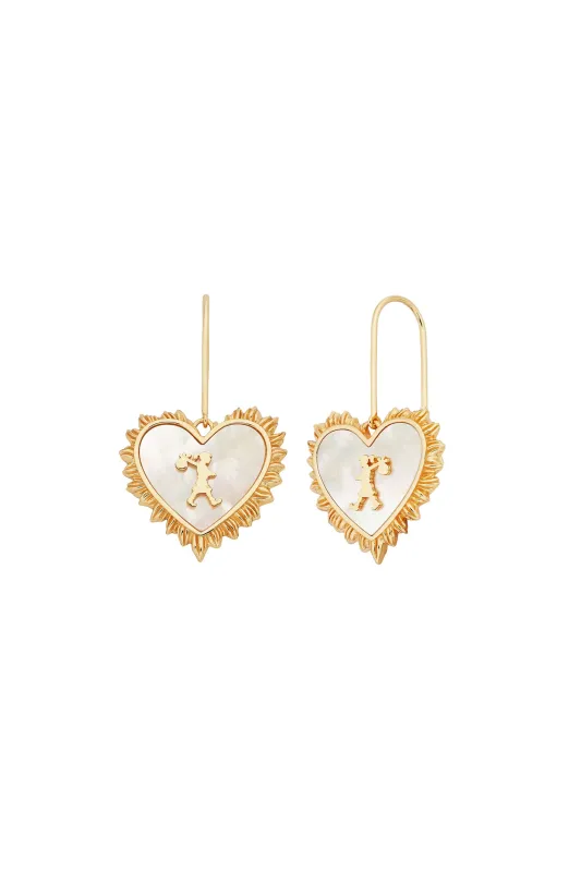 Runaway Flaming Mother-of-Pearl Earrings Gold-Plated sold by Karen Walker
