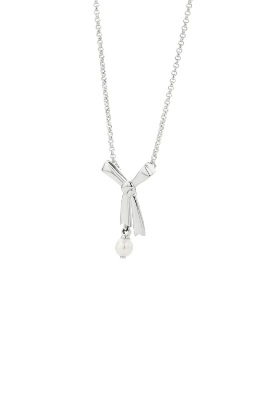 Pearl Bow Necklace Silver sold by Karen Walker