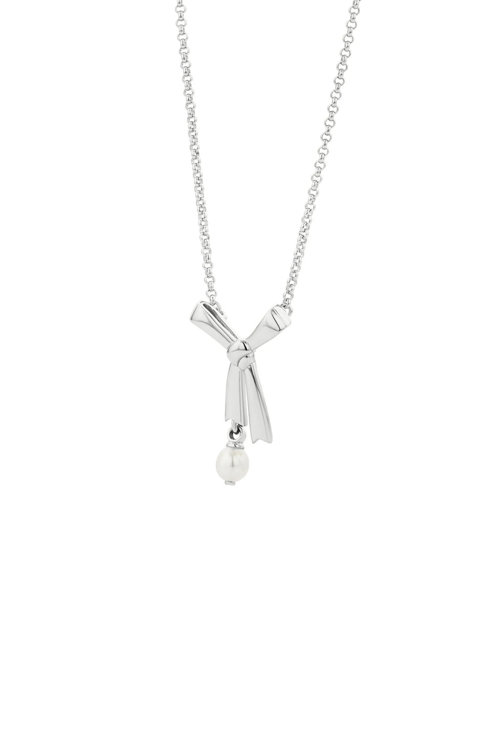 Pearl Bow Necklace Silver sold by Karen Walker