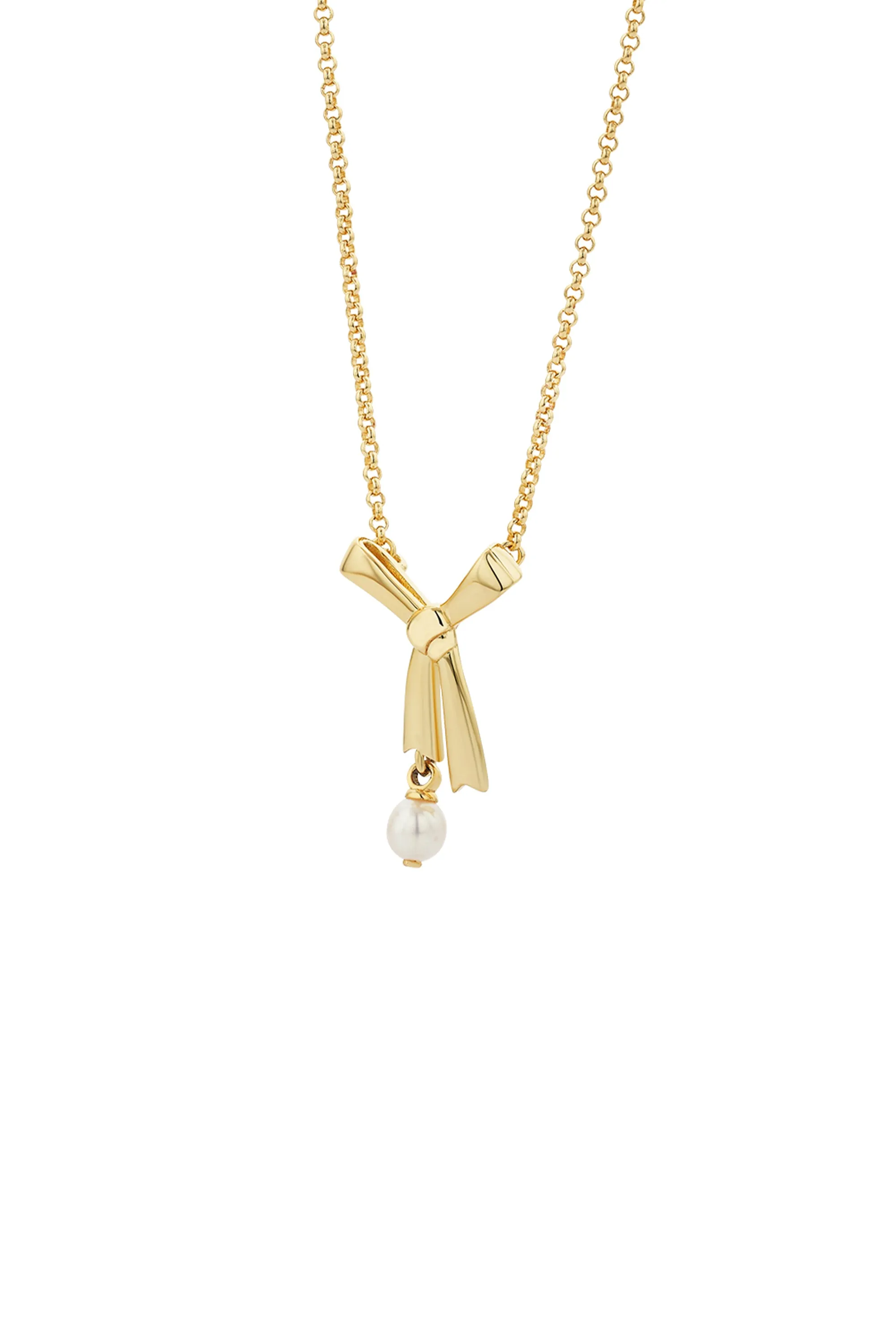 Pearl Bow Necklace Gold sold by Karen Walker