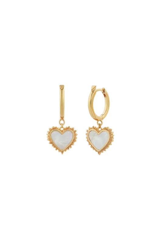 Flaming Mother-of-Pearl Hoops Gold-Plated sold by Karen Walker