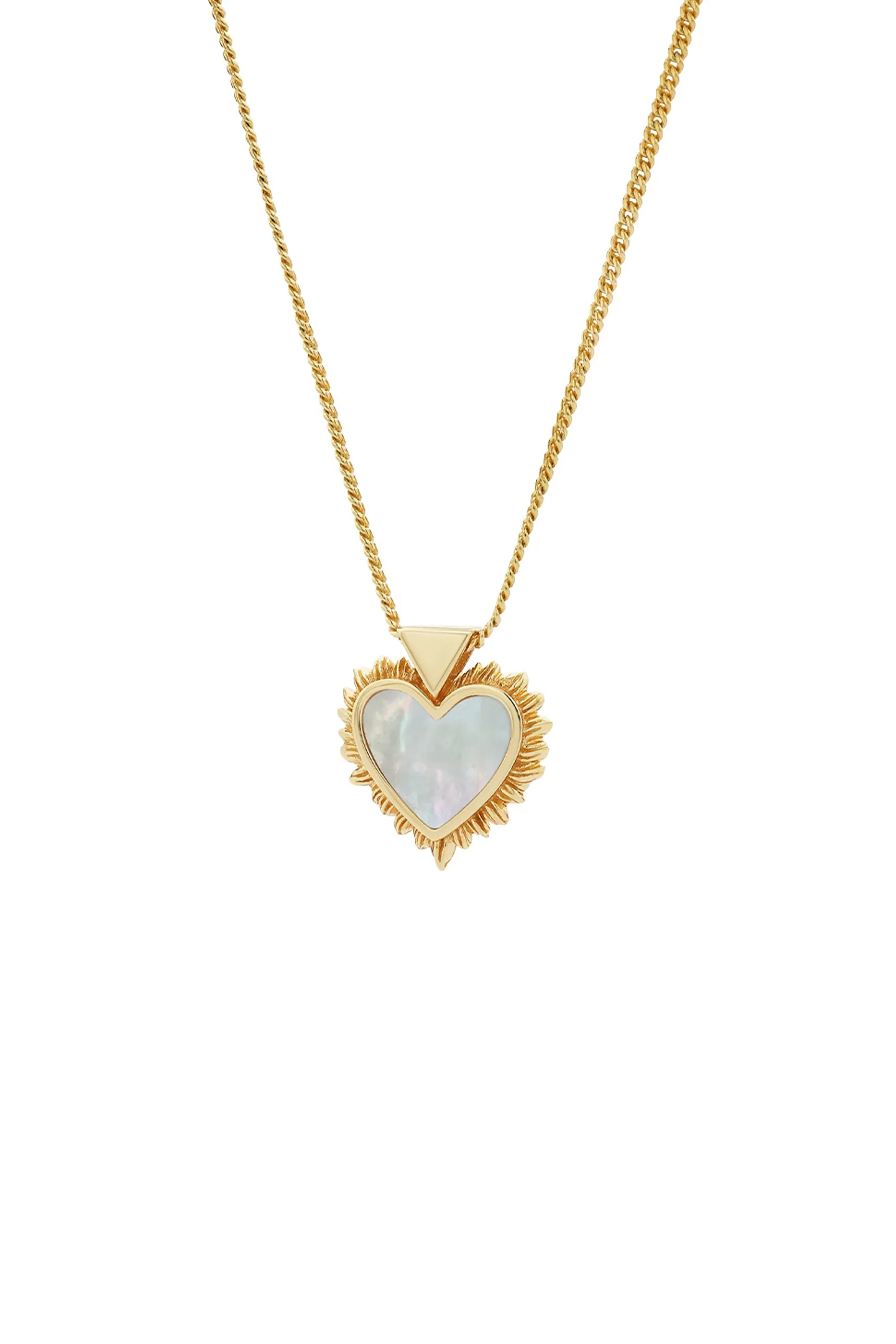 Flaming Mother-of-Pearl Heart Necklace Gold sold by Karen Walker