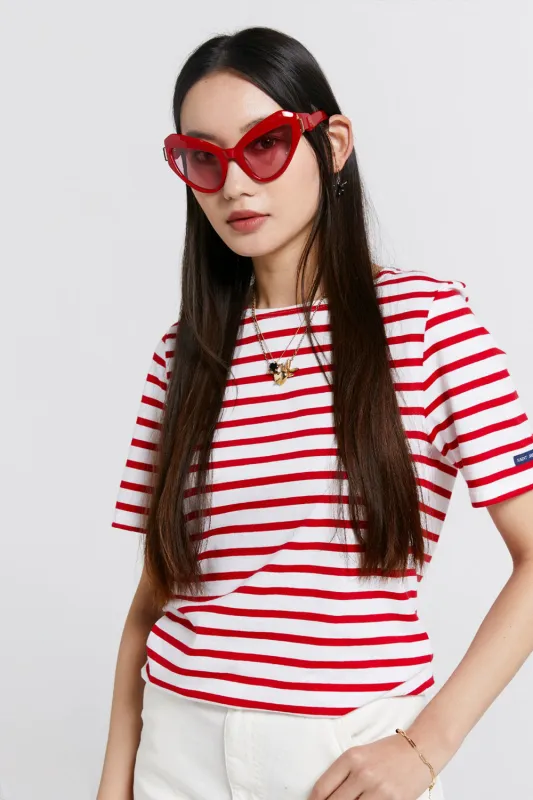 Levant Moderne Short Sleeve Striped Sailor Shirt Neige/Tulipe sold by Karen Walker