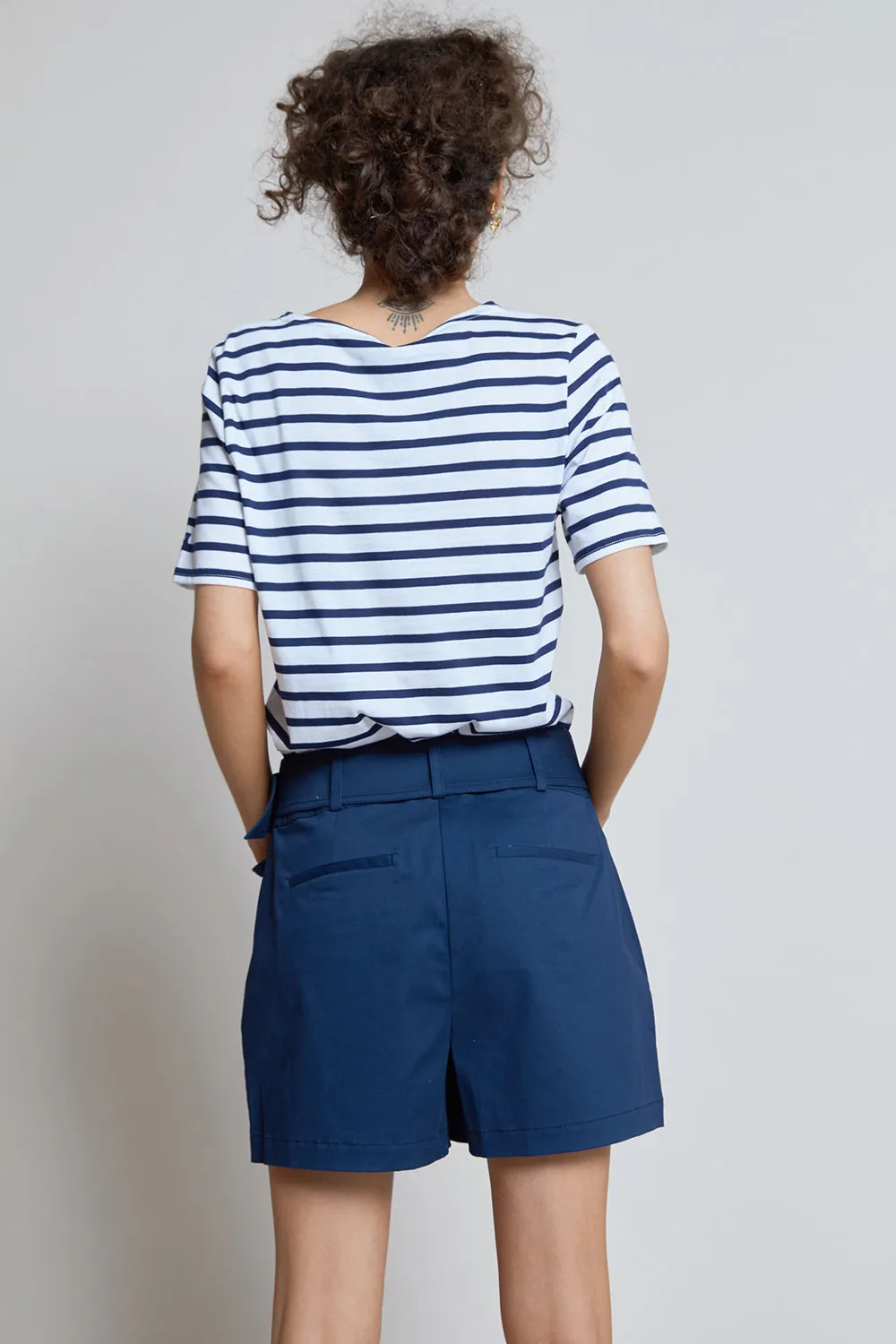 Levant Moderne Short Sleeve Striped Sailor Shirt Neige/Marine sold by Karen Walker product image thumbnail 5