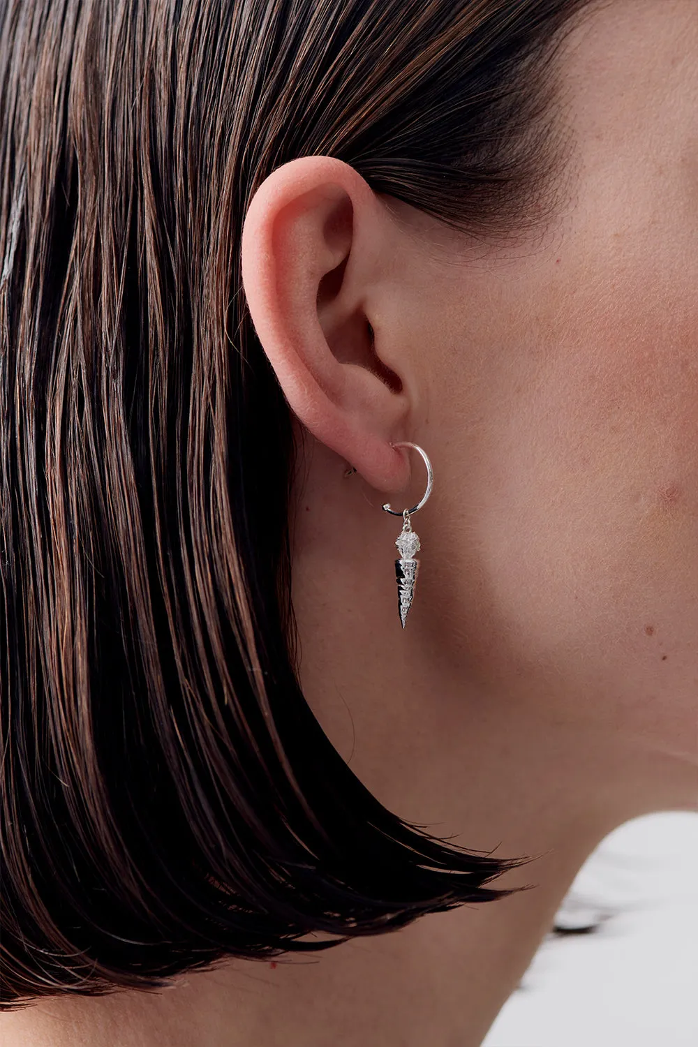 Carrot Earrings Silver sold by Karen Walker