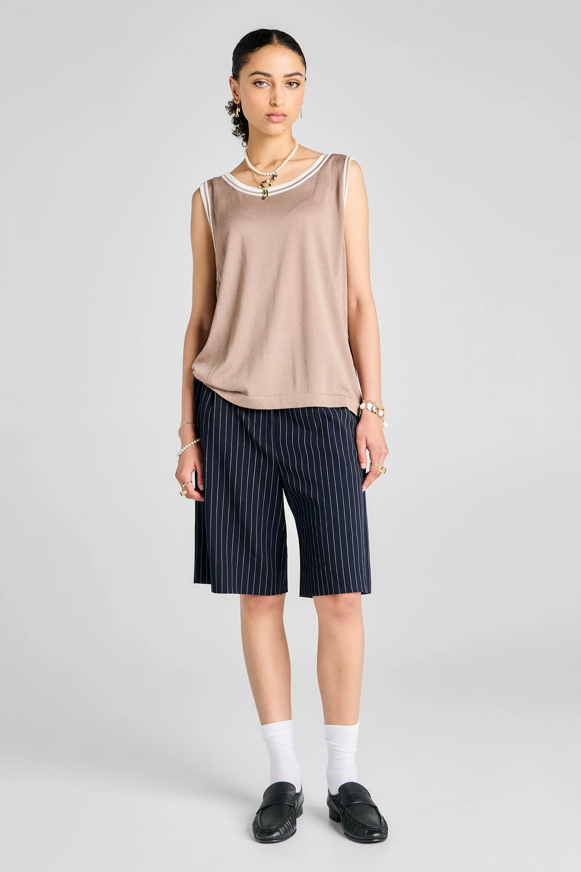 Relax Knit Tank Taupe sold by Karen Walker